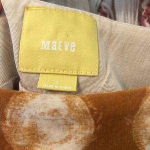 Anthropology Maeve Mustard Polkadot Pencil skirt